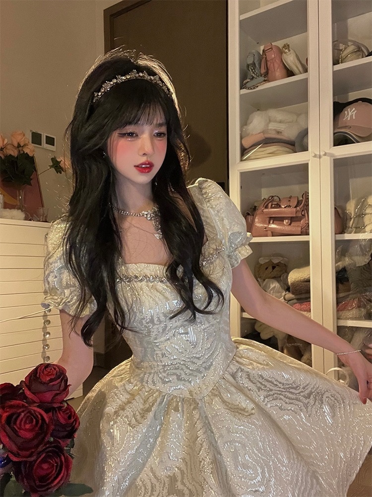 コスプレドレスドレスlazydidiガンズアンドローゼズ重工業エンボスウエストプリンセススカートドレススリムパフスカート