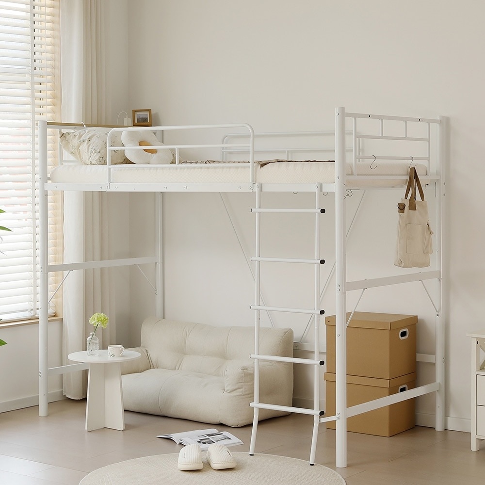【国内即日発送】ロフトベッド パイプベッド シングル コンセント付き 宮 ロフト ベッド 北欧風 高さ170cm ロフト ベッド 大人用 二段ベッド 子供部屋 子供ベッド スチール 耐震 ベッド シン