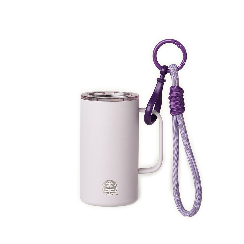 SS ラベンダー ミニ タンク タンブラー 133ml 韓国限定 スターバ グッズ 日本未発売 蓋付き ハンドル付き ストラップ付 ステンレス アイボリー エスプレッソ アウトドア キャンプ 登山