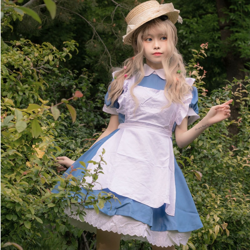 アニメコスプレ美女ベルcos衣装プリンセススカートロングスカートメイド服と野獣メイド服アリス