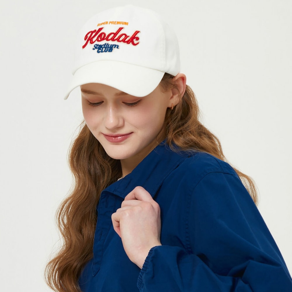 コダックアパレル カラー レタリング ボールキャップ IVORY