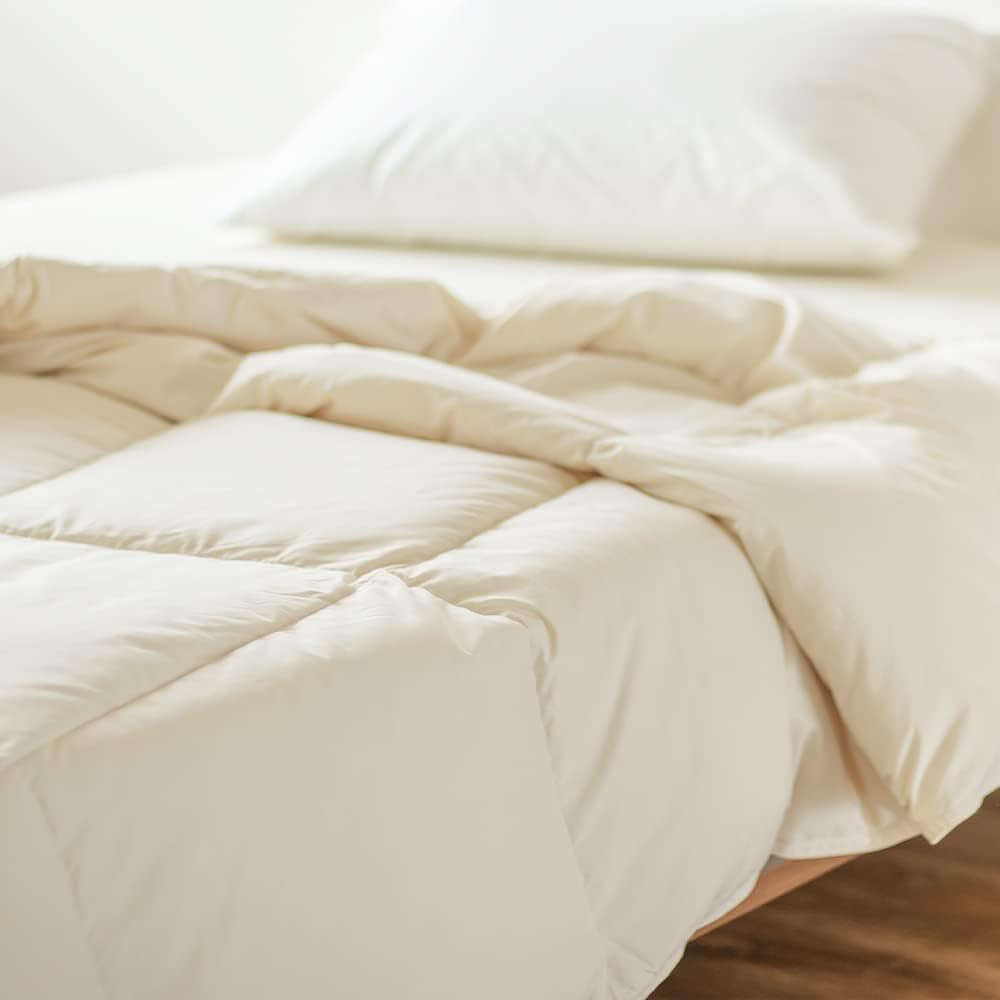 【羽毛布団なのに匂いが少ない】【ふとん工房 グーグ】 羽毛肌掛けふとん ホワイトダック ダウン85% クリーミーホワイト シングルサイズ 高級 国内生産 羽毛 布団 キルト 寒い季節に 軽量 起毛 防 6,901円