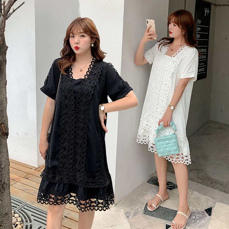 ワンピース 大きいサイズ 半袖 春夏 韓国 妊婦 マタニティ ゆったり きれいめ 3l 4xl 5l