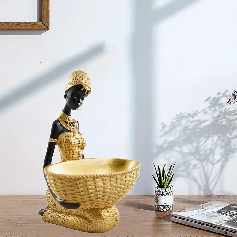 オブジェ アフリカ エスニック 女性 イエロー お洒落 シンプル リビング 書斎 玄関 インテリア ホームデコ 寝室 かわいい エキゾチック 4-7