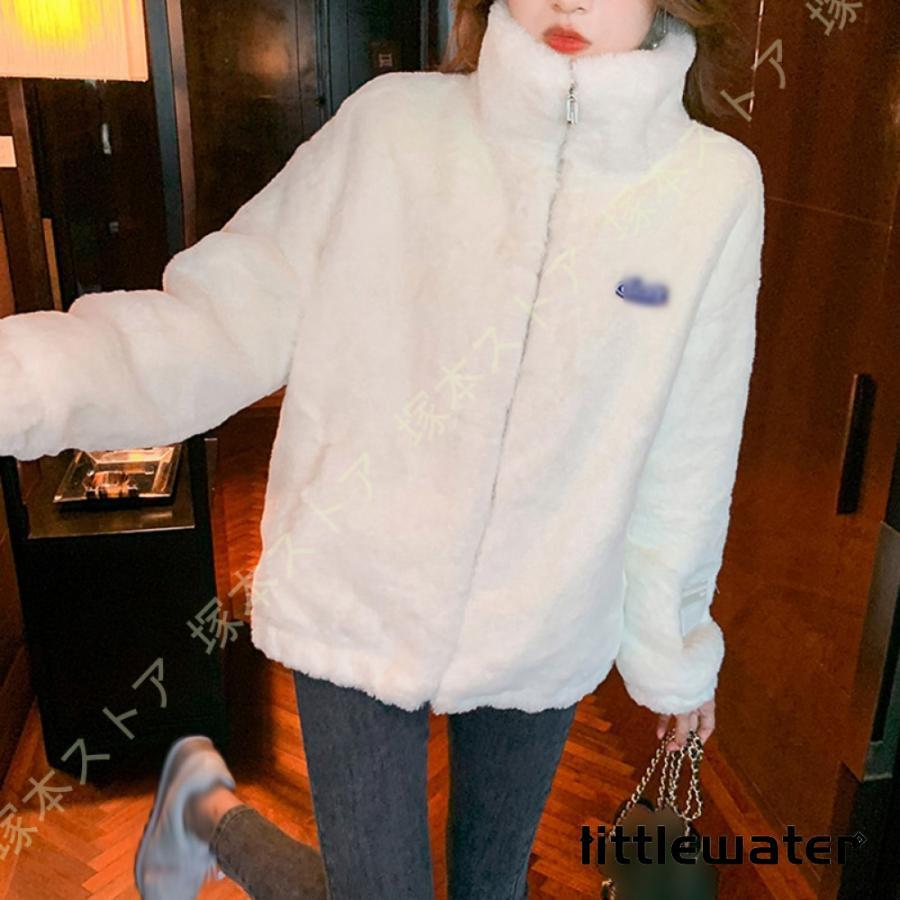 即納ありファーコート アウター ボアブルゾン フェイクファー レディース 冬 ふわふわ 防寒 暖かい カジュアル 可愛い ボアジャケット レディースボアコート