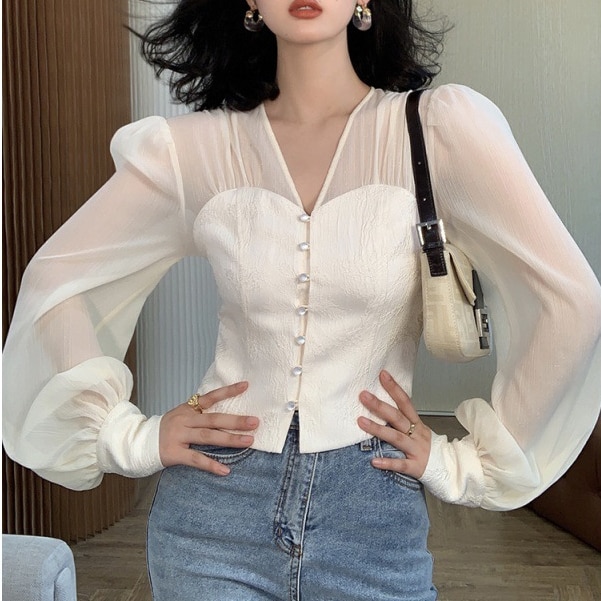 フランス風 気質 感　春風 Vネック 日焼け止め シャツ 長袖 デザイン感 上着LFZ14 母の日 母の日-0003842 5,713円