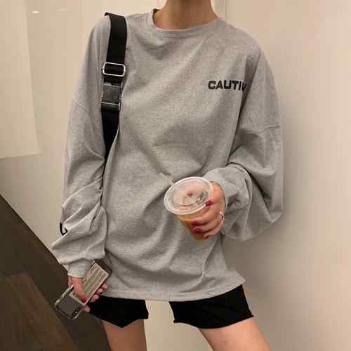 トップスTシャツカットソー韓国 Tシャツ レディース 長袖 大きいサイズ カットソー おしゃれ ロゴ オーバーサイズ ロンT 体型カバー ゆったりTシャツ