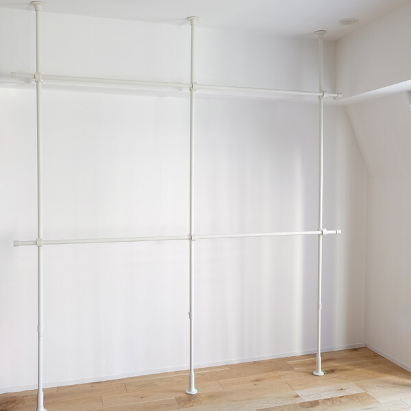 TOSO Naivis つっぱりハンガーセット二段 3.0m 中間サポートあり ホワイト メーカー直送