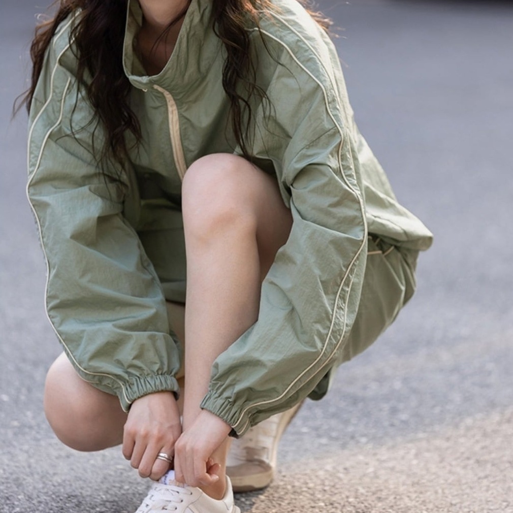 トップストレーナーカジュアル おしゃれ 運動 スウェット 長袖 ショートパンツ ランニング二点セット 日焼け防止セット ゆったり