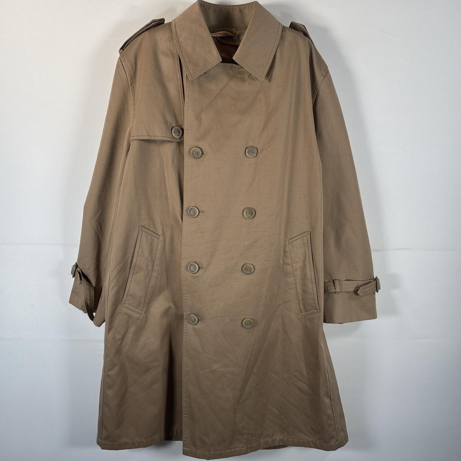 古着 90s/90年代 バーバリーズ Burberrys ステンカラーコート ロングコート イングランド製 ベージュ系 無地 メンズ