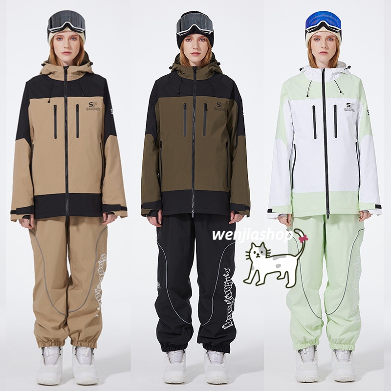 スノーボードウェア 2024 2025 上下セット レディース メンズ ジャケット アウター パンツ ズボン パーカー スノーウェア スノボーウェア スキーウェア スノボウェア 韓国風 防水防風防寒着