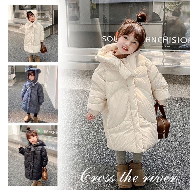 ベンチコート キッズ 中綿ジャケット キッズ 女の子 中綿 ジャケット フード付き ベンチコート ジュニア 女の子 クマ耳 可愛い アウター コート 中綿 コート 子30%までに制限