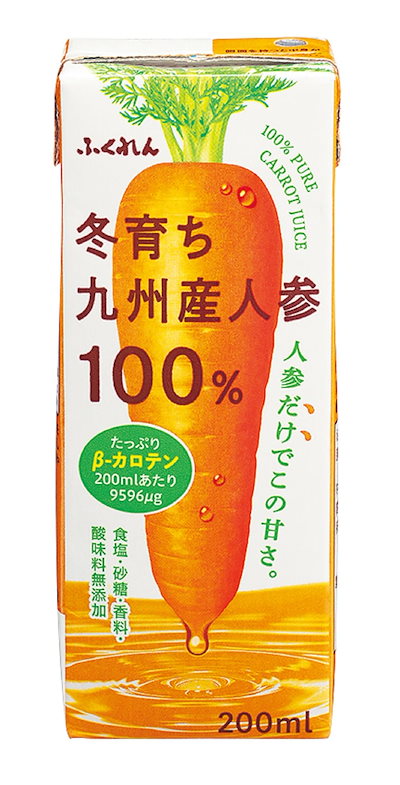 他サイト： ふくれん 冬育ち九州産人参100%ジュース 200ml×24本の商品画像