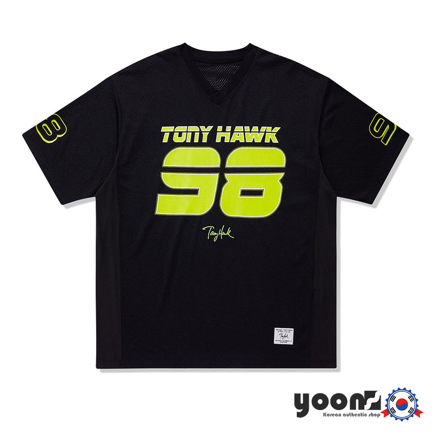 [TONY HAWK] 98 アップリケ メッシュ トラックTシャツ (ブラック)