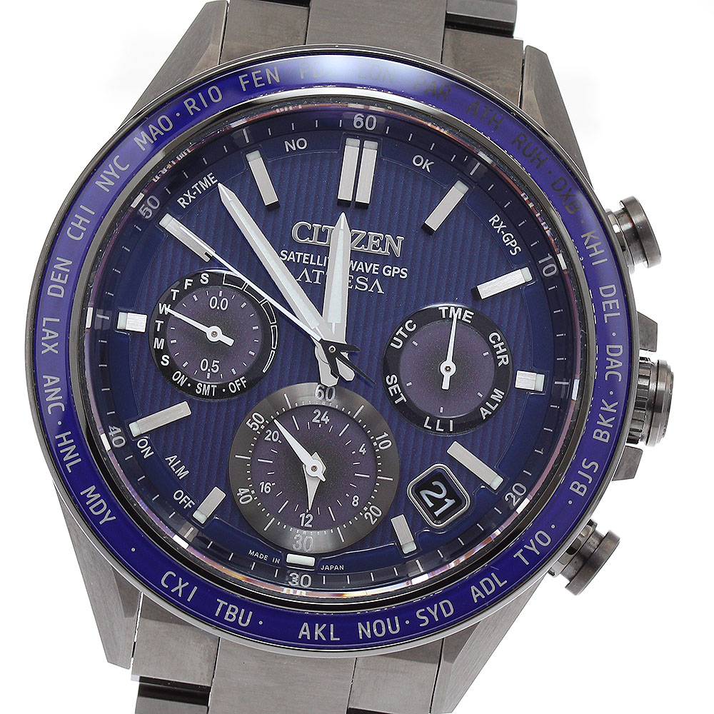 シチズン CITIZEN CC4059-64L/F950-0029S09 アテッサ ACT Line エコドライブ ソーラー電波 メンズ 美品 _889403【中古】