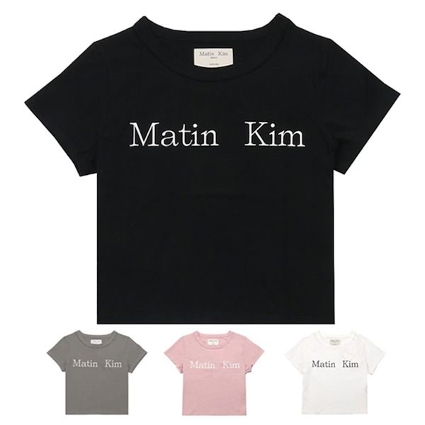 matin kim 半袖Tシャツ ラウンドネック スリム Qoo10 Matin Kim ロゴ 半袖 ラウンドネック Tシャツ・カ