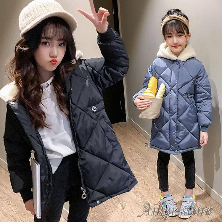 子供服 女の子 中綿ジャケット キルティング 韓国子供 キッズ 裏ボア 防寒 ジャケット アウター 女児 ファーコート 暖かい かわいい キッ