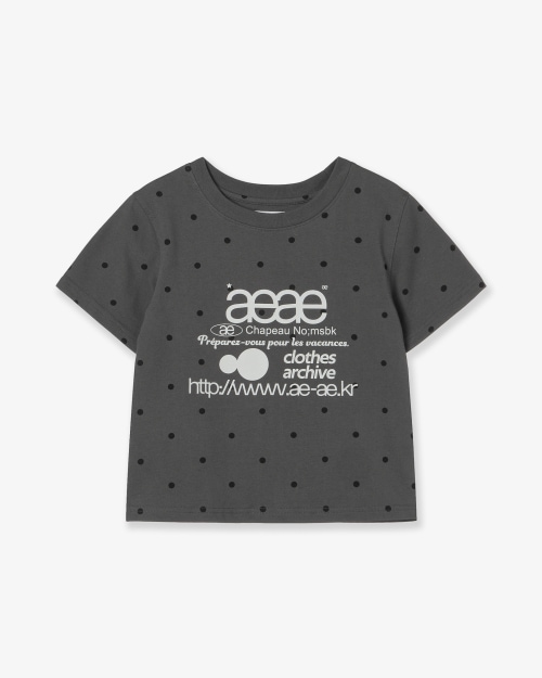 【AEAE】 WEB LOGO DOT CROP T-SHIRTS [CHARCOAL] 正規品