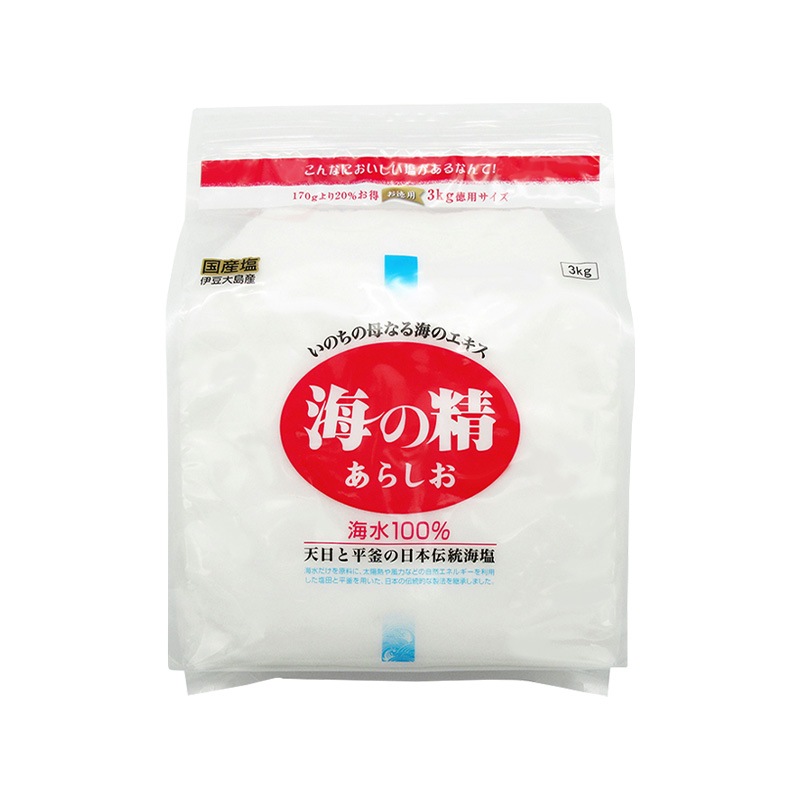海の精 あらしお 赤 3kg 国産 塩 調味料 おにぎり 伊豆大島