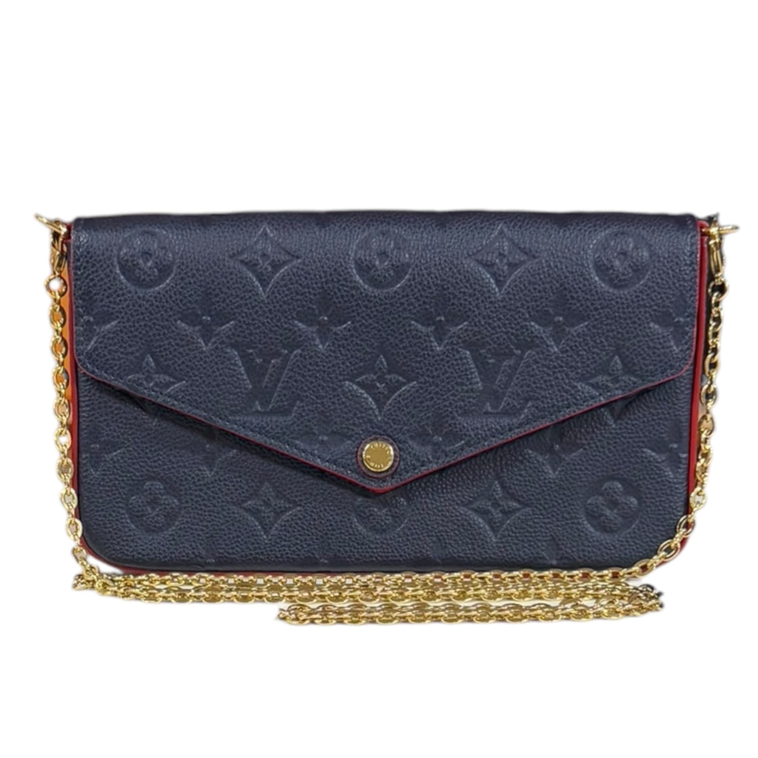 ルイヴィトン ポシェットフェリシー モノグラムアンプラント ショルダーバッグ モノグラムアンプラント M64099 ネイビー LOUIS VUITTON 中古 美品
