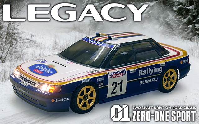 ABCホビー 【再生産】1/10 電動RCシャーシ組立済みキット ゼロワンスポーツ 「スバル レガシィ RS(BC5) Rallying仕様」付きキット【40706】 ラジコン ABC 40706 0