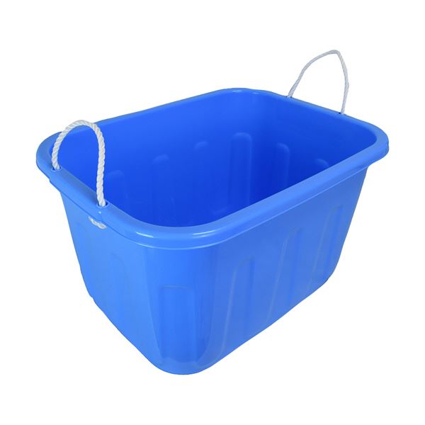 （まとめ）サンコープラスチック キングタブ 角型 60L ブルー 1個 [x3セット]