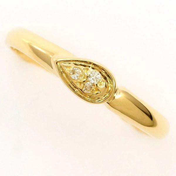 K18 18金 YG イエローゴールド リング 指輪 12号 ダイヤ ジュエリー 中古