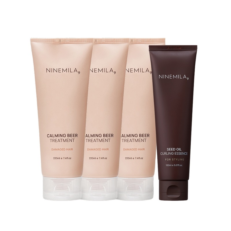 ナインミラーカミンビール（ビール酵母）トリートメント美容室LPPタンパク質ヘアパックグレープフルーツ香220ml3個