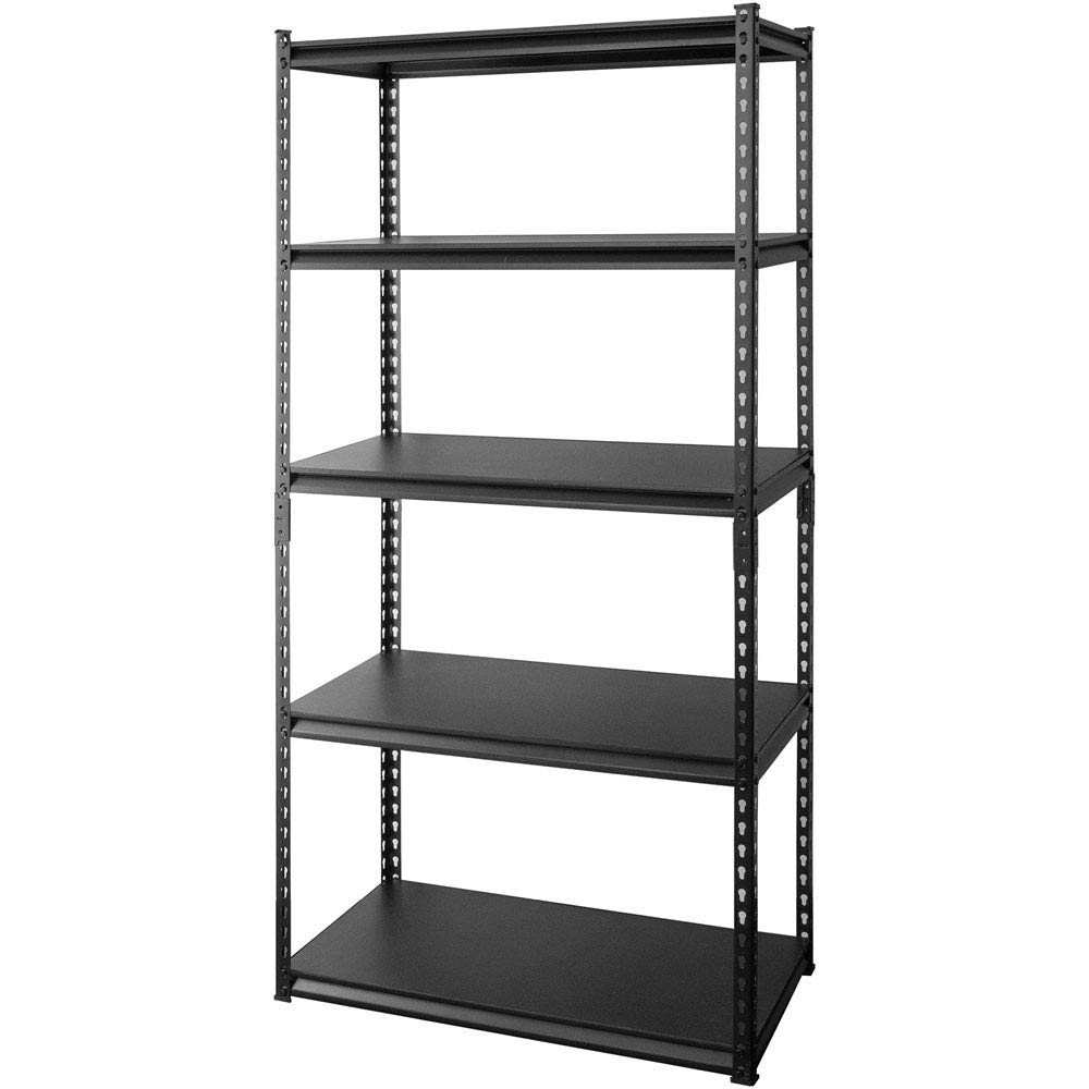 全国送料無料 アイリスプラザ ラック スチールラック メタルラック 幅87.5cm 5段 STR-900 ブラック 幅約87.5×奥行約46×高さ約183