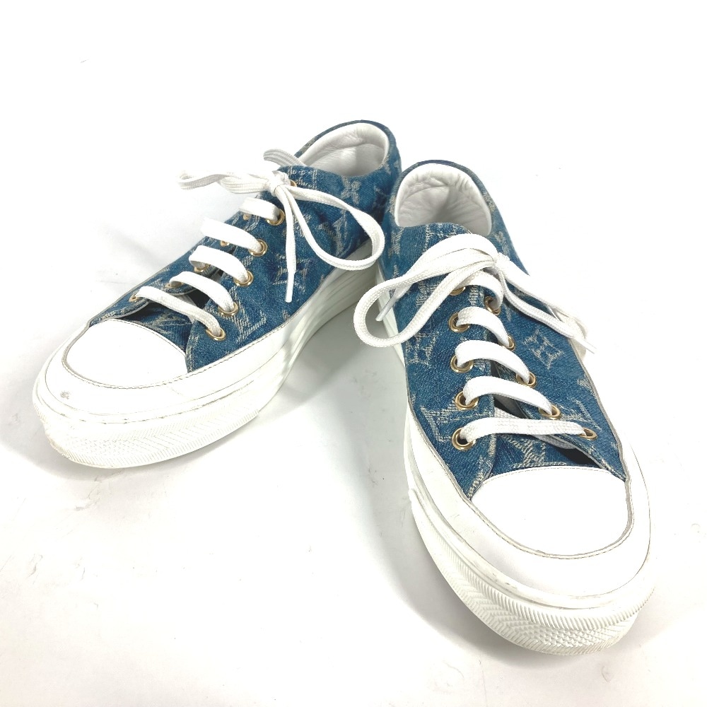 スニーカー シューズ 靴 紐 モノグラムデニム モノグラムデニム ブルー
