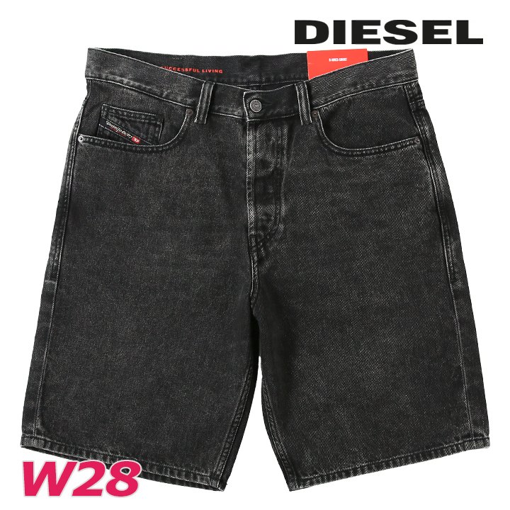 ブラックデニムショートパンツ ハーフパンツ メンズ D-MACS-Z-SHORT ヴィンテージウォッシュ加工 die-m-p-f4-791
