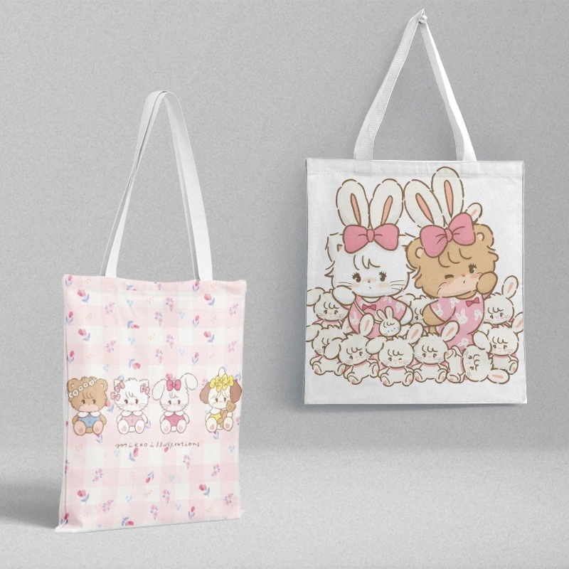 Qoo10] Mikkoジッパー付き帆布袋アニメグッズ : バッグ・雑貨