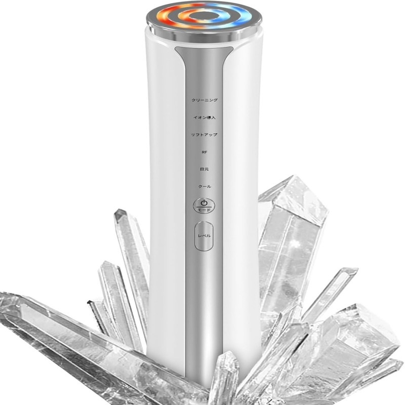 美顔器 EMS 美容器 RF美顔器 目元美顔器 1台多役 自宅用美顔器 EMS微電流 温冷機能 6種類モード 3段階レベル 超音波振動 LED４色光エステ 目元ケア 肌ケア 口元ケア 顔のケア Typ