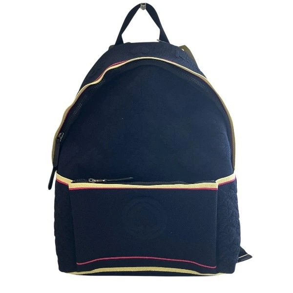 ケイト・スペード ネイビー×ピンク×オフホワイト ニット バッグ リュック レディース 【中古】