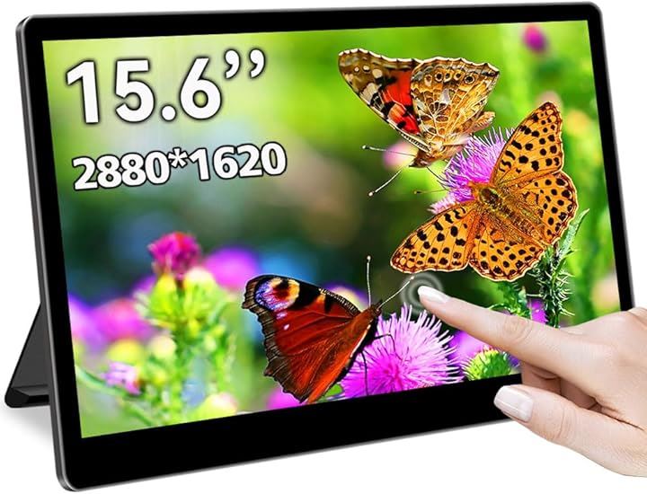 15.6インチモバイルモニター タッチ 2880x 1620 3k 解像度 IPSパネル モバイルディスプレイ 16:9 HDR sRGB 100%広色域(ブラック)