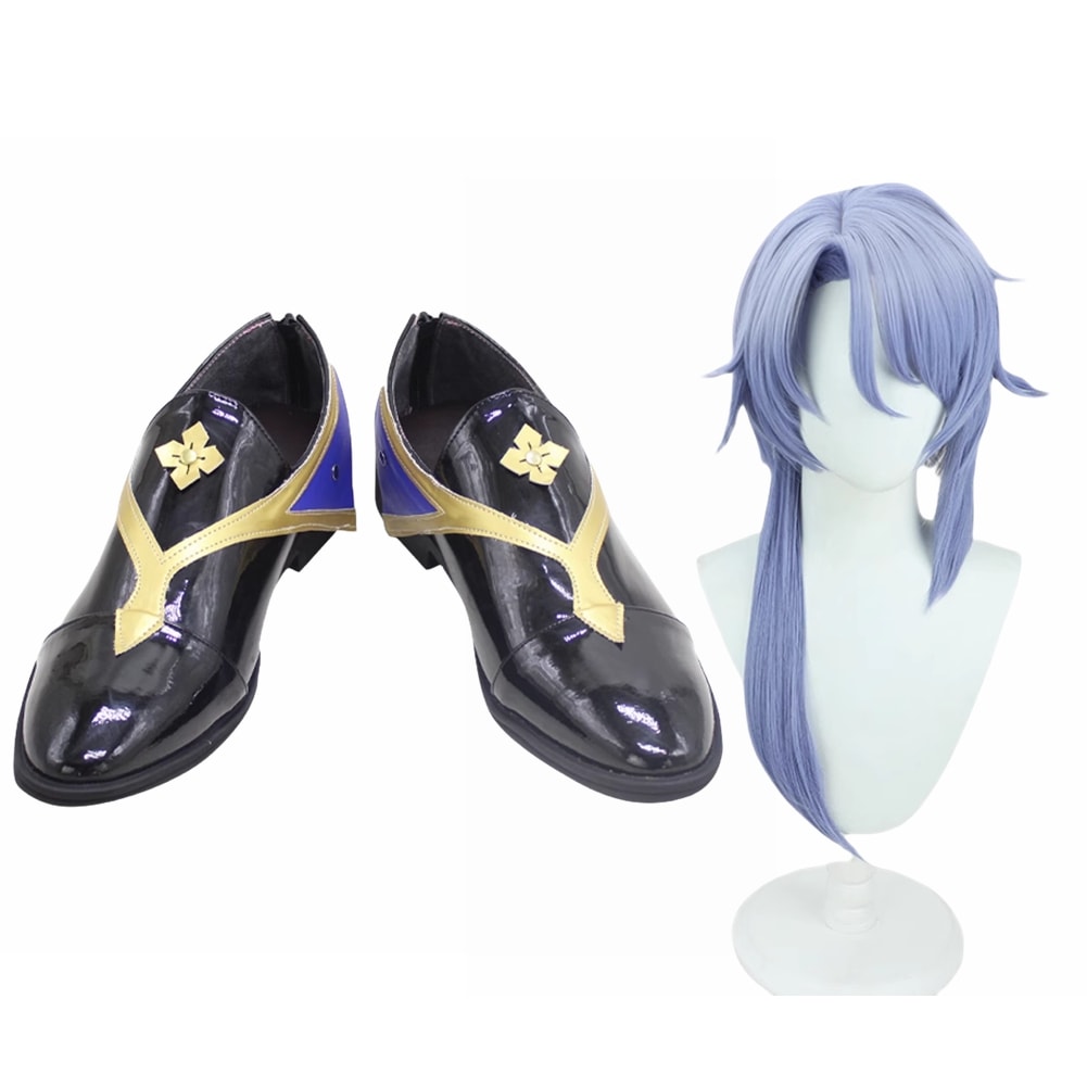 神里綾人 コスプレ靴 ブーツ コスプレ ウィッグ付き 演出服 アニメ 祭り ハロウィン クリスマス 学園祭 文化祭 仮装