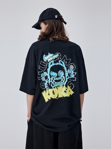 トレンドブランド オフショルダー ヒップホップ リトルモンスター 半袖 Tシャツ 5,320円