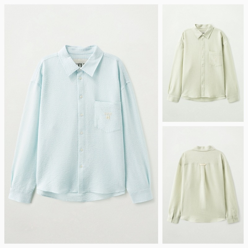 【SATUR】 26SS STRIPE SEERSUCKER POCKET SHIRT : 2COLORS