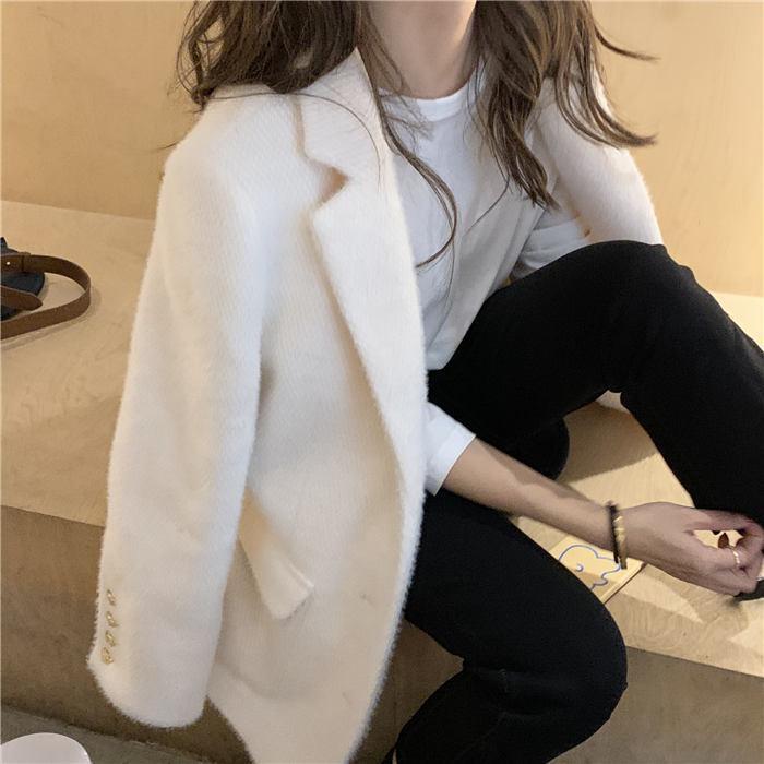 スーツジャケット レディース 秋冬 コート ジャケット アウター 40代 上着 カジュアル ファーフード きれい オフィス 大きいサイズ 厚手 オシャレ通勤