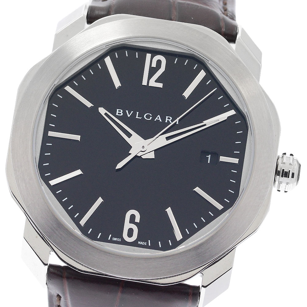 ブルガリ BVLGARI OC41S オクト デイト 自動巻き メンズ 美品 箱・保証書付き_886011【中古】