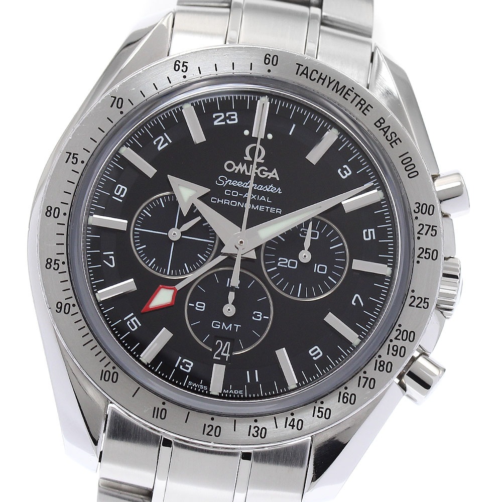 オメガ OMEGA 3581.50 スピードマスター ブロードアロー コーアクシャル GMT 自動巻き メンズ 箱・保証書付き_883161【中古】