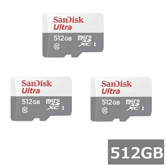 【3セット】 サンディスク マイクロSD MicroSDXC SDSQUNR-512G-GN3MN Ultra 512GB Sandisk マイクロSDXCカード microSDカード Cla