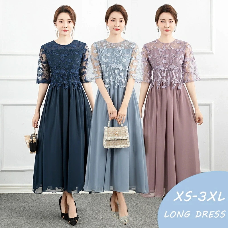 結婚式 ワンピース オケージョン ドレス 秋 冬 パーティードレス ロング丈 マザーズドレス 小さい 大きい サイズ レース切替 半袖 袖あり ハイウエスト親族 母親ドレス おしゃれ 優雅 お呼