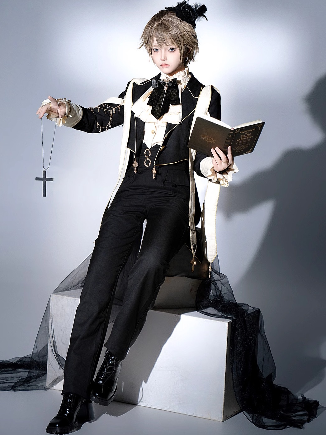 祈りのロリータ王子コスチューム日常の青春感ショタシャツジャケットパンツロリータスーツ