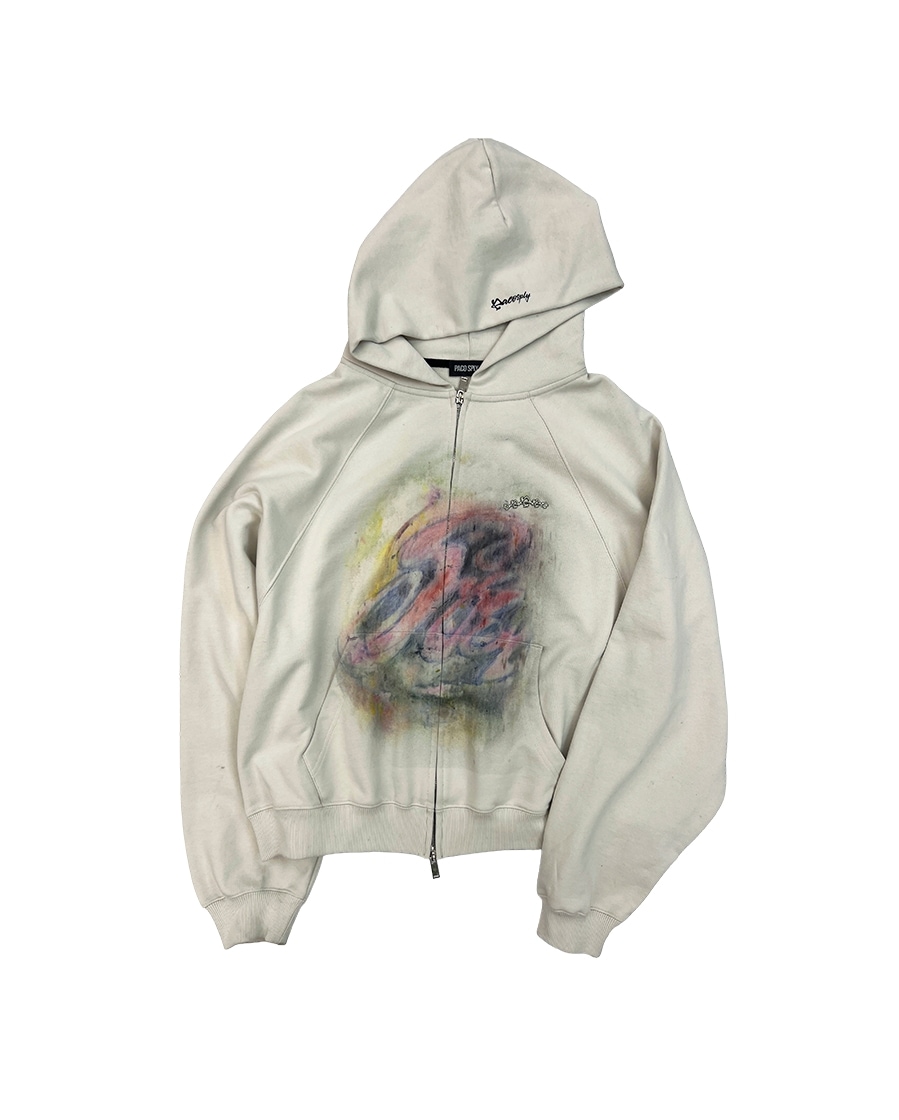 【PACOSPLY】SIREN CRAYON ZIP UP HOODIE : IVORY