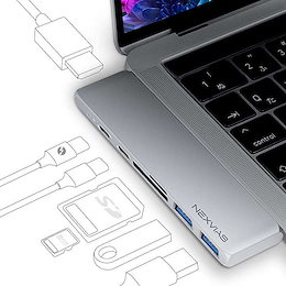 最新 MacBook Pro Air 専用 7in1 USB-C ハブ Thunderbolt 3 多機能 ポート を搭載した Type