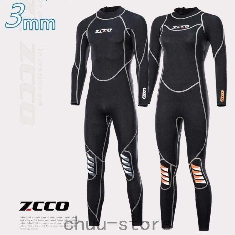 ウェットスーツ メンズ　レディース 長袖 3mm　男性用 女性用サーフィン フルスーツ ダイビングスーツ ダイビング専用 バックジップ ネオプレーン