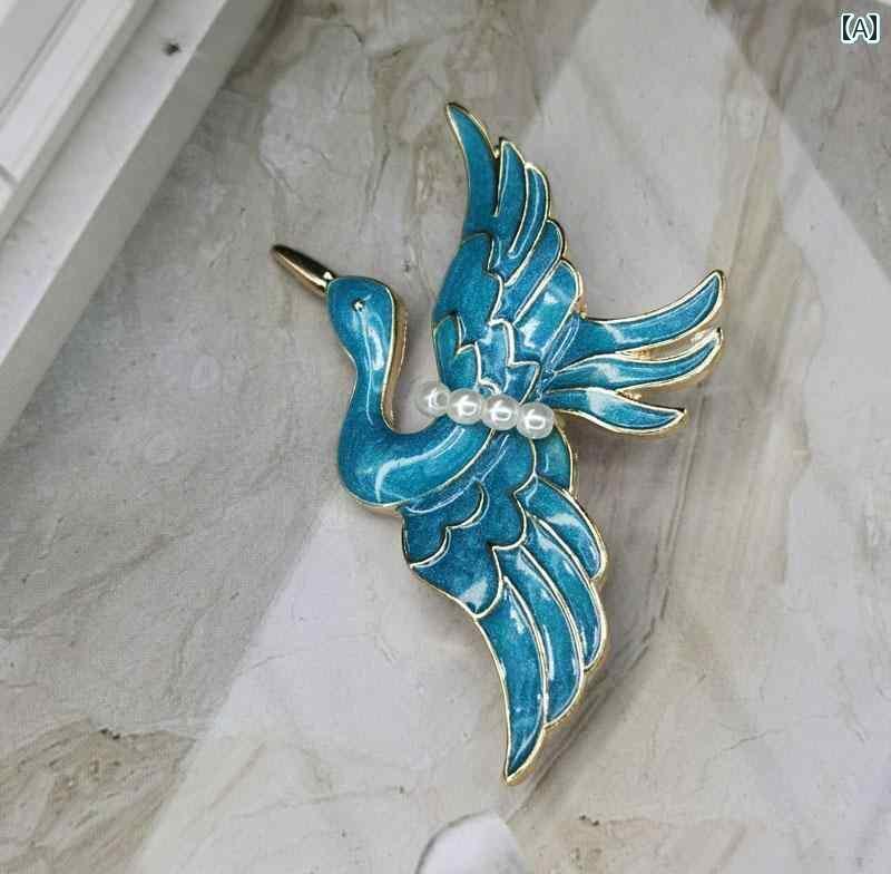 ブローチ おしゃれ アクセサリー レディース ブローチ バッジ ピンブローチ 装飾品 コサージュ エレガンス 上品 鳥 チャイナ風