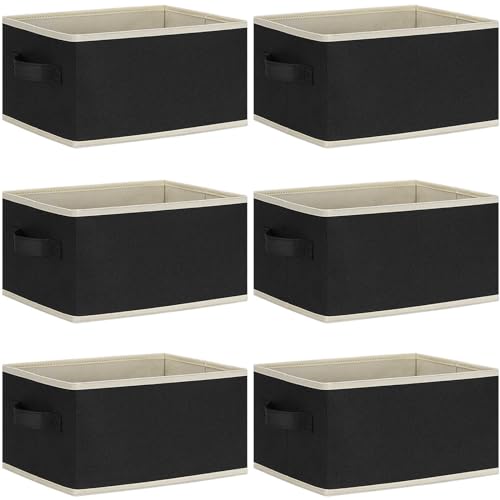 GhvyenntteS 収納ボックス 6個セット 幅30×奥行20×高さ13cm 折り畳み可能 収納ケース 取っ手付き 収納バスケット 小物収納ケース 雑貨かご 服/衣類/マンガ/書類/おもちゃ (ブ
