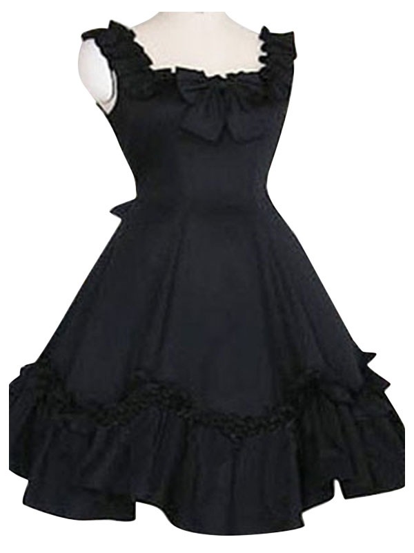 【全店任意2枚購入で100円OFF】甘いロリータJSKドレスフリルブラックロリータジャンパースカート 11,986円